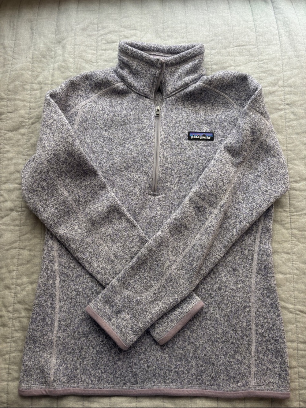 Patagonia Light Heather Gray Quarter-Zip Fleece Pullover